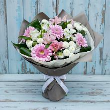 Букет цветов из:  Герберы, Альстромерии и Хризантемы в Соколе Магаданской области