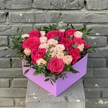 Цветочная композиция из Розы в коробке #REPLACE_PRED# Соколе Магаданской области