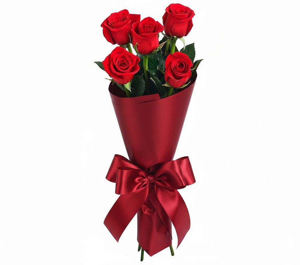 Букет 5 Красных роз Эдлесс Лав в Соколе Магаданской области