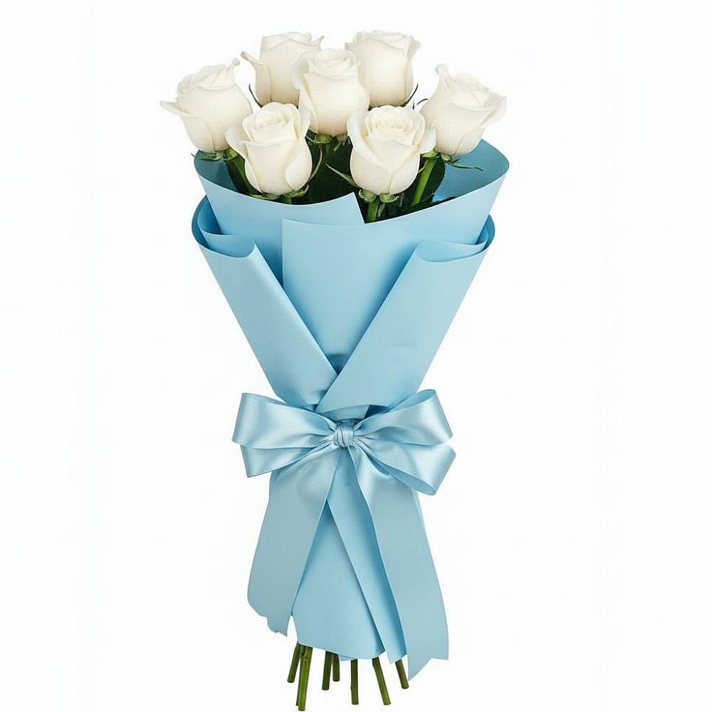 Букет 7 белых роз Проуд в Соколе Магаданской области