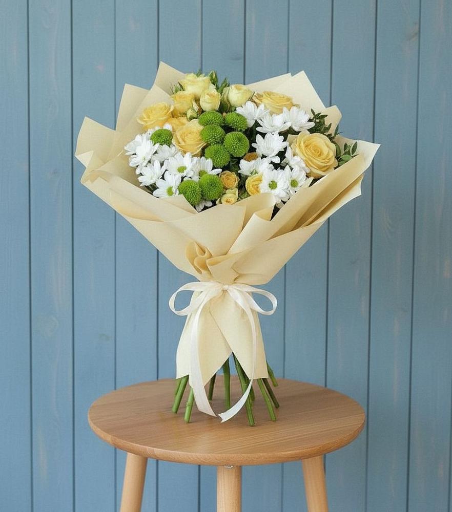 Букет цветов из: Хризантемы и Розы в Соколе Магаданской области