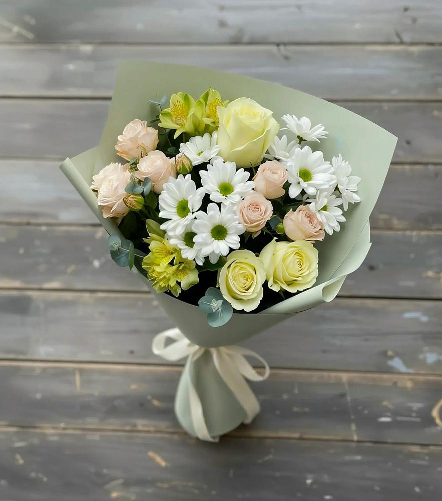 Букет цветов из: Альстромерии, Розы и Хризантемы в Соколе Магаданской области