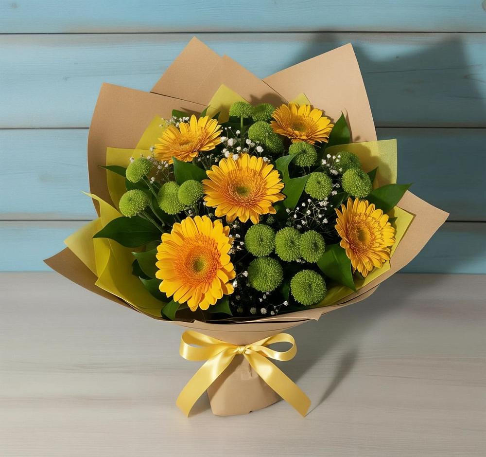 Букет цветов из: Герберы и Хризантемы в Соколе Магаданской области