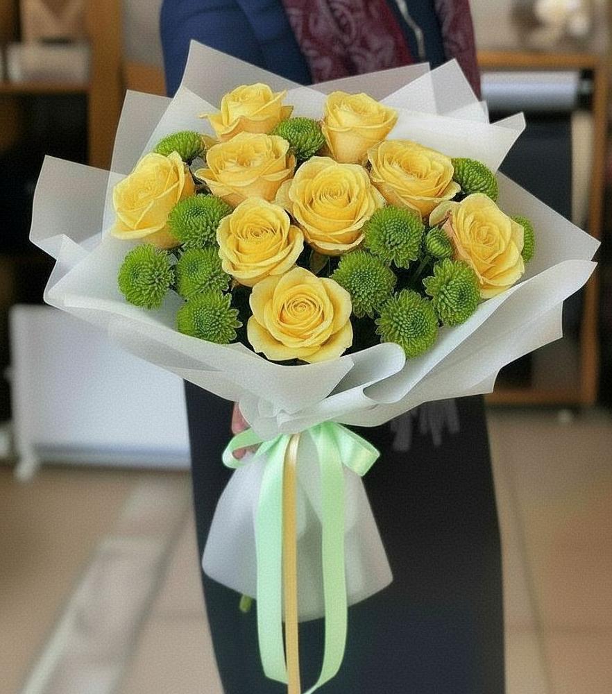 Букет цветов из: Хризантемы и Розы в Соколе Магаданской области