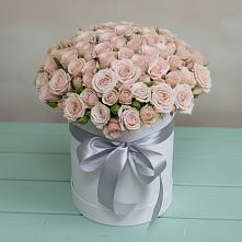 Цветочная композиция из Розы в шляпной коробке #REPLACE_PRED# Соколе Магаданской области