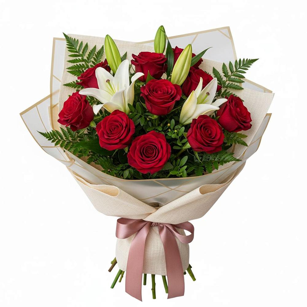 Букет цветов из: Лилии и Розы в Соколе Магаданской области