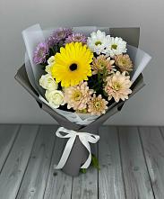 Букет цветов из:  Розы, Герберы и Хризантемы в Соколе Магаданской области