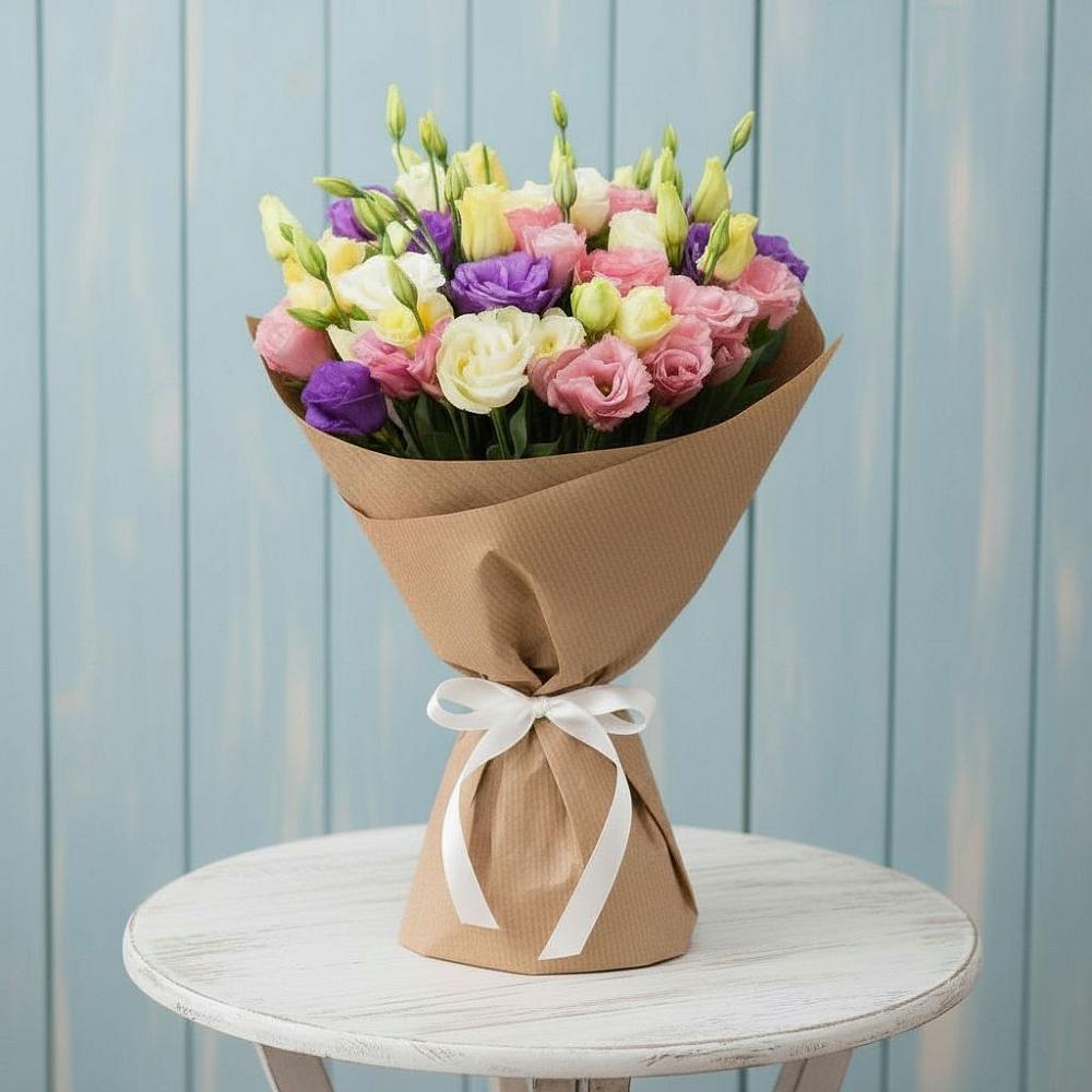 Букет цветов из: Лизиантусы в Соколе Магаданской области