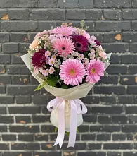 Букет цветов из:  Герберы и Хризантемы в Соколе Магаданской области