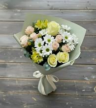 Букет цветов из:  Альстромерии, Розы и Хризантемы в Соколе Магаданской области