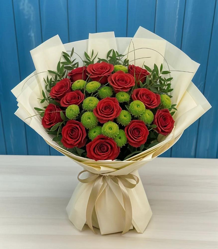 Букет цветов из: Розы и Хризантемы в Соколе Магаданской области