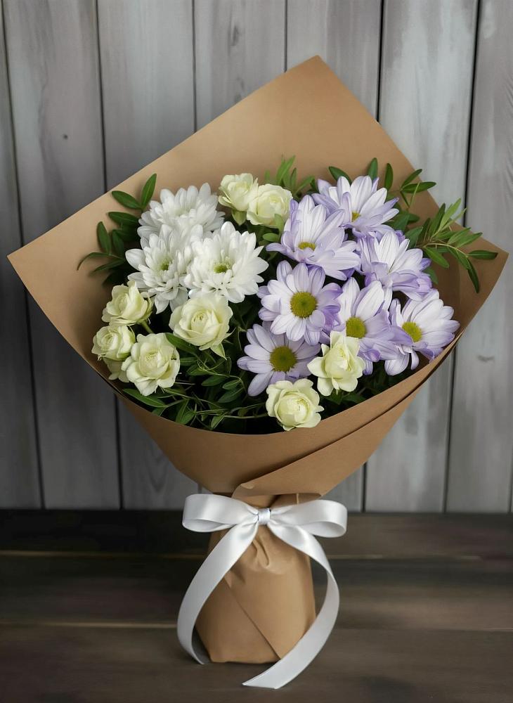 Букет цветов из: Хризантемы и Розы в Соколе Магаданской области