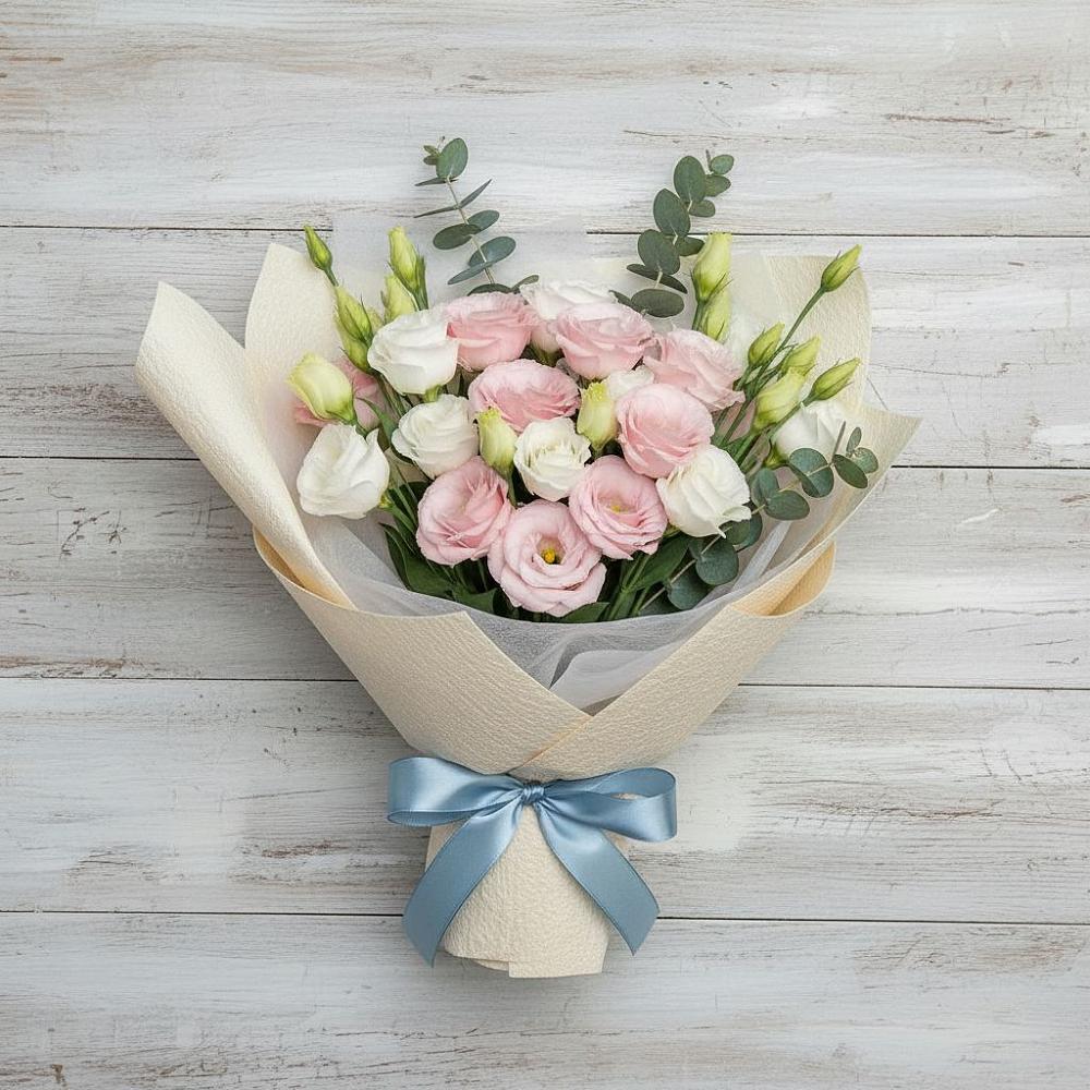 Букет цветов из: Лизиантусы в Соколе Магаданской области